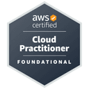 AWS badge artwork for AWS Certified Cloud Practitioner